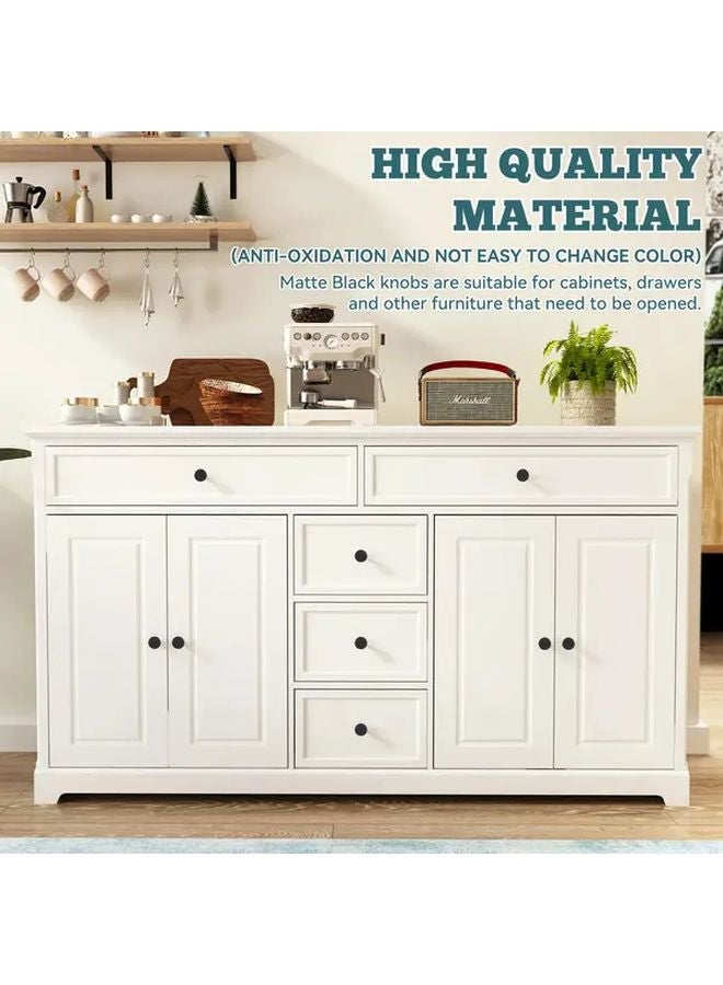 10pcs Black Metal Cabinet Pulls Round Kitchen Drawer Handles Anti Fingerprint Aluminum - Image 5